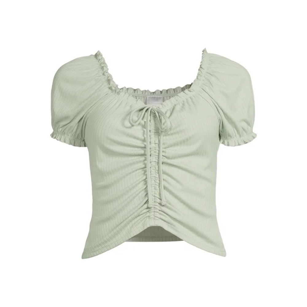 No Boundaries Ruched Top with Puff Sleeves